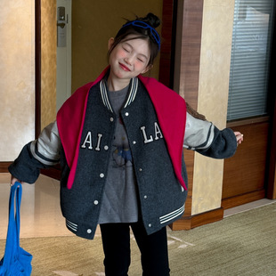 儿童装童装女童外套波拉秋冬bora韩版夹棉棒球服运动休闲风洋气潮