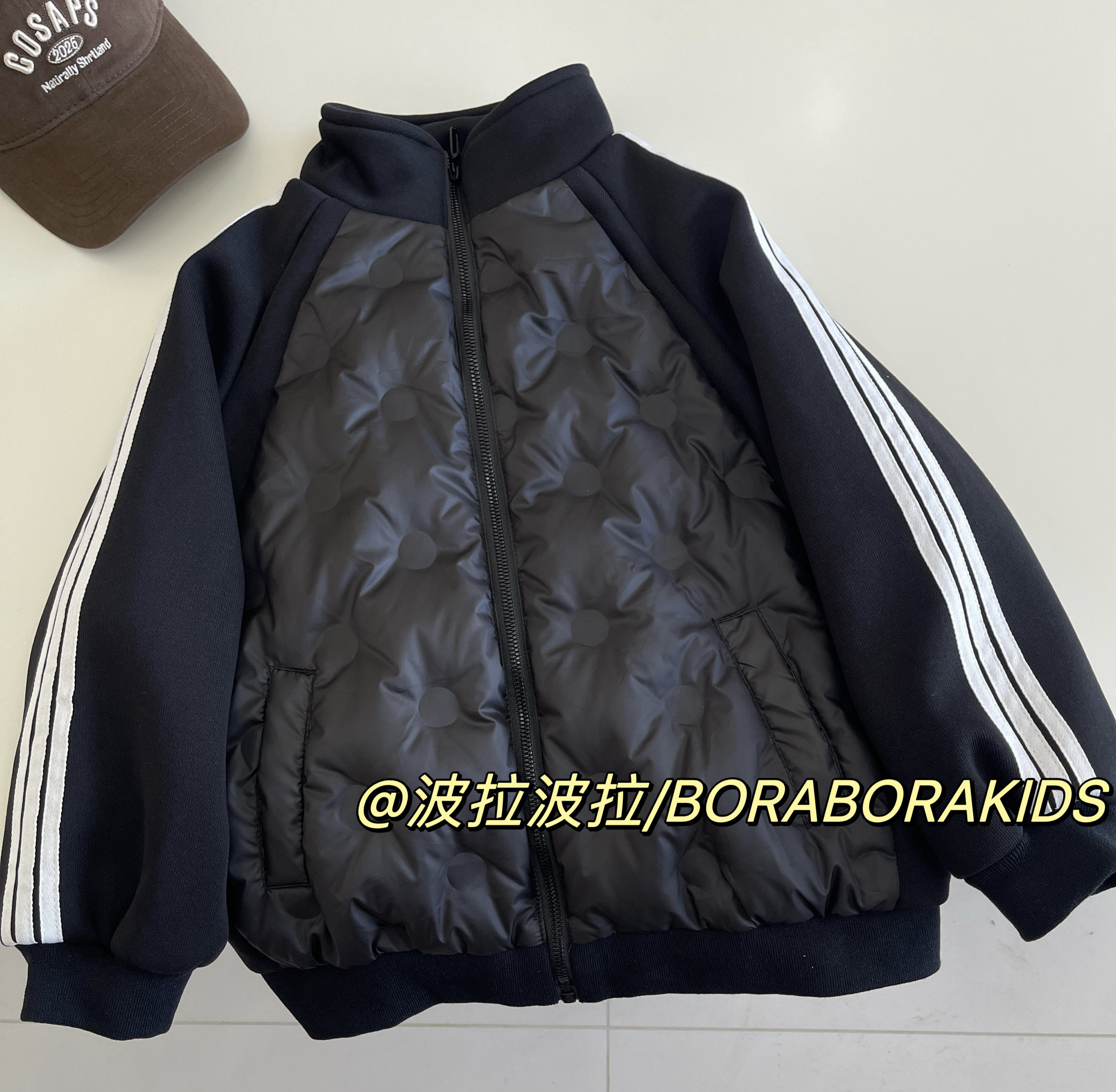 波拉韩国冬男女小中大儿童装青少年90白鸭绒校服神器内胆轻羽绒服
