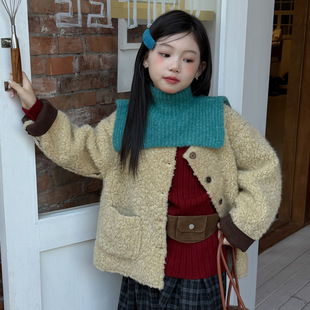 儿童装童装女童外套波拉冬季bora韩版两面穿皮毛一体外套洋气保暖