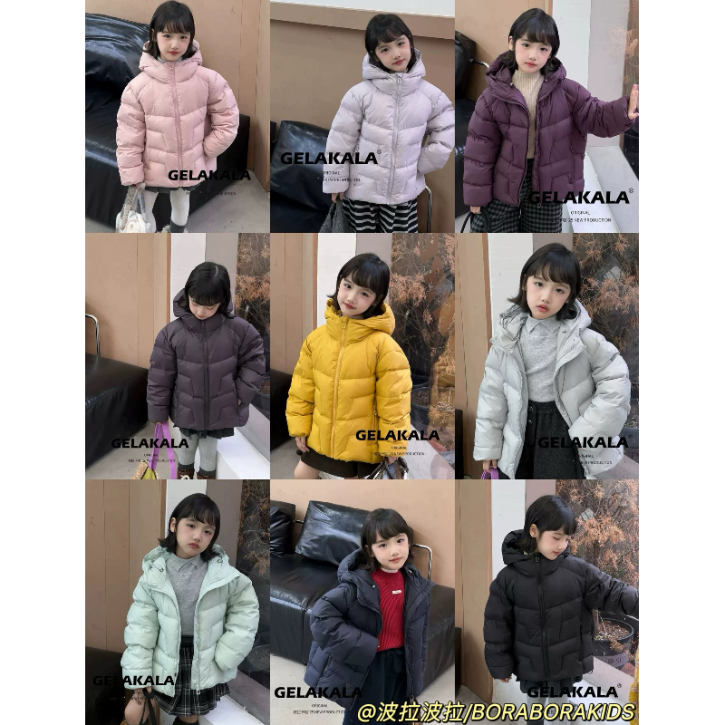 秋冬儿童羽绒服短款男童女童90白鸭绒保暖中大童纯色连帽外套韩版