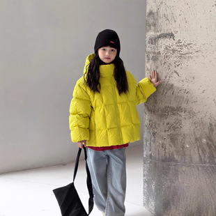 韩国童装儿童羽绒服波拉bora男女童中大童白鸭绒洋气短款连帽外套