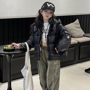 蒙家儿童羽绒服2024冬季bora男女童加厚保暖短款面包服白鸭绒外套