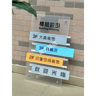 楼层指引牌可更换公司挂墙指示牌酒店索引牌定制标示牌人员去向牌