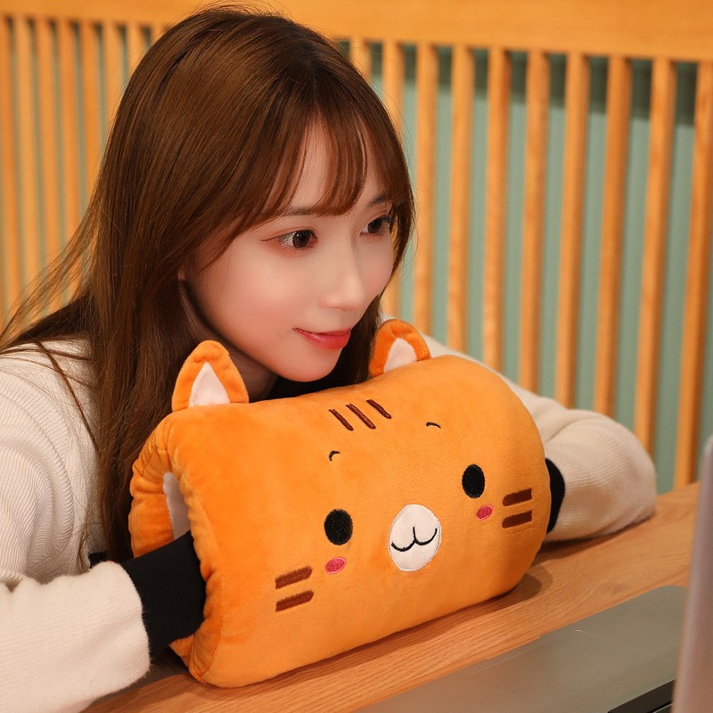 暖手捂抱枕公仔毛绒玩具插手捂冬季学生女生可爱猪猪地摊卡通