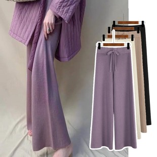 长裤 针织孕妇裤 宽松怀孕休闲加厚打底裤 阔腿裤 锐 子秋冬外穿时尚