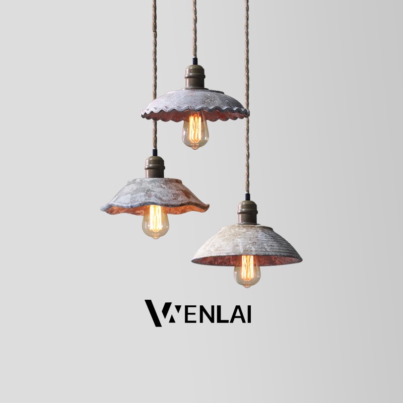 汶莱 工业风水泥小吊灯个性侘寂风主题餐厅店铺商用餐饮装饰吊灯