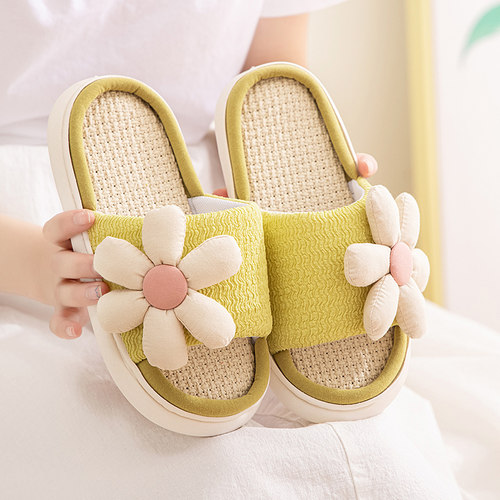 月子拖鞋夏款亚麻厚底孕妇拖鞋室内四季防滑棉麻居家产后产妇拖鞋