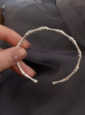 竹节手镯女简约冷淡风2022新潮小众设计轻奢精致复古高级感手饰品