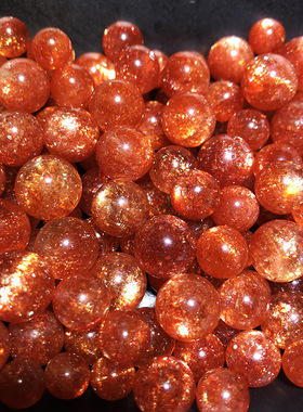 天然金太阳石散珠手链吊坠项链金草莓晶日光太阳石本命年单珠手串