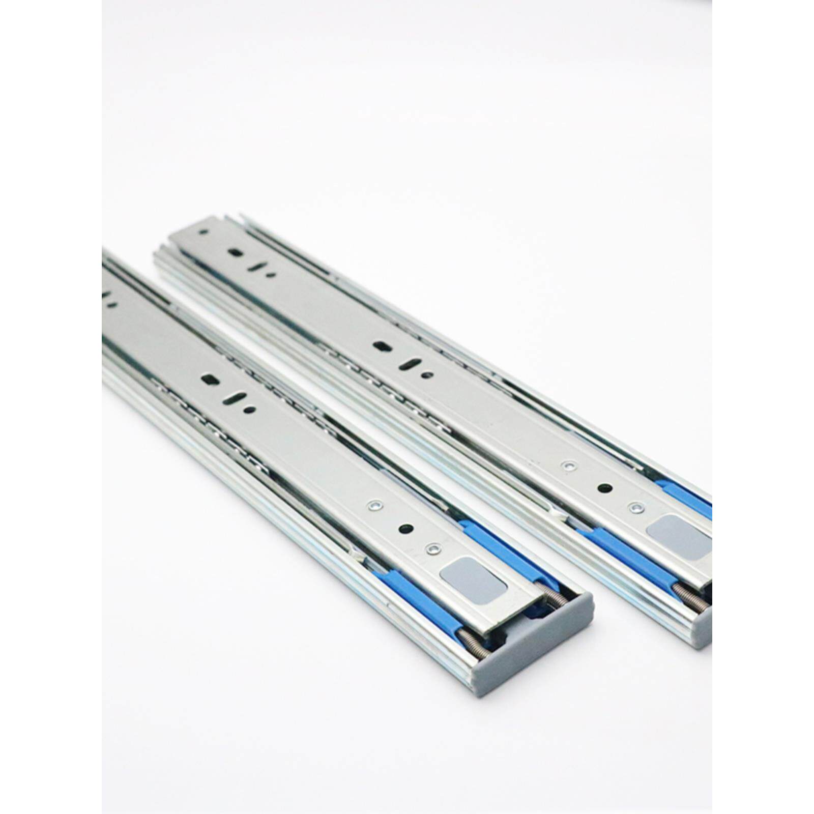 厂家台湾火车头三节反弹滑轨免装拉手按弹自弹抽屉导轨侧装触碰式