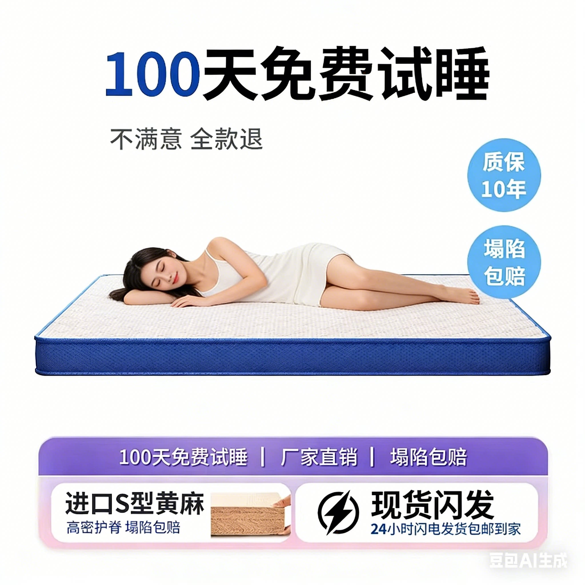 天然黄麻椰棕床垫子硬S型精细宿舍家用卧室婴儿童乳胶m榻榻米定制