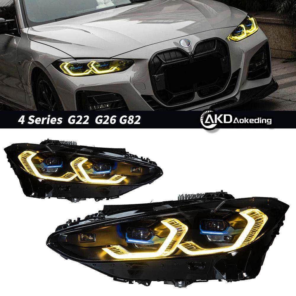 适用于BMW宝马4系G22G23G26M4改装LED激光大灯总成双色黄金眼