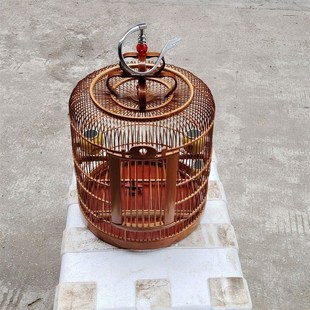 纯手工鸟笼子家用双丝笼密丝笼老料楠竹画眉鸟笼防阳头防撞生头笼