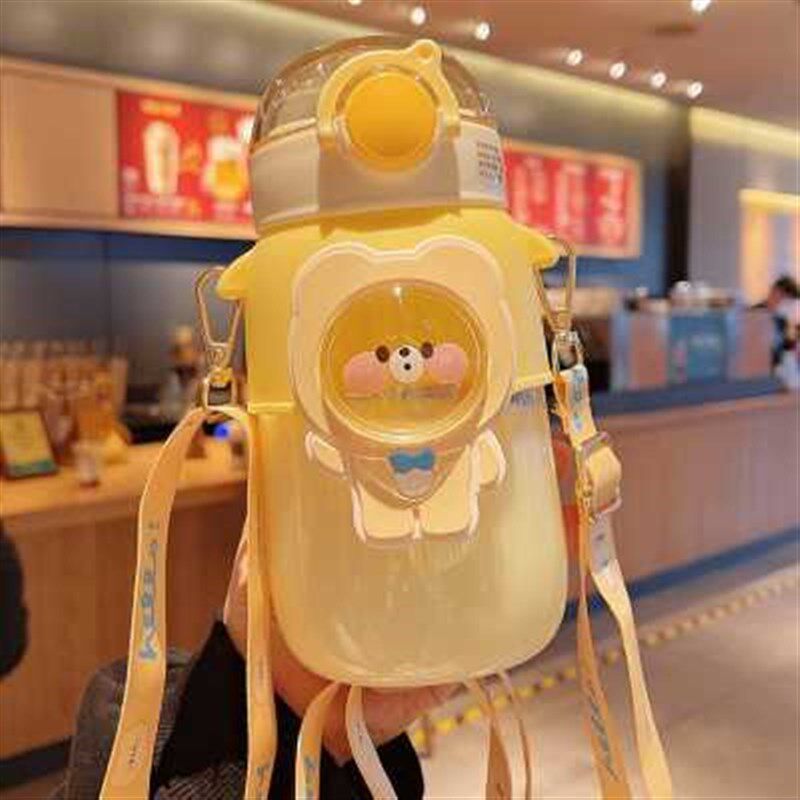 值水杯可爱杯子吸管夏季女生水壶颜便捷塑料学生杯儿童