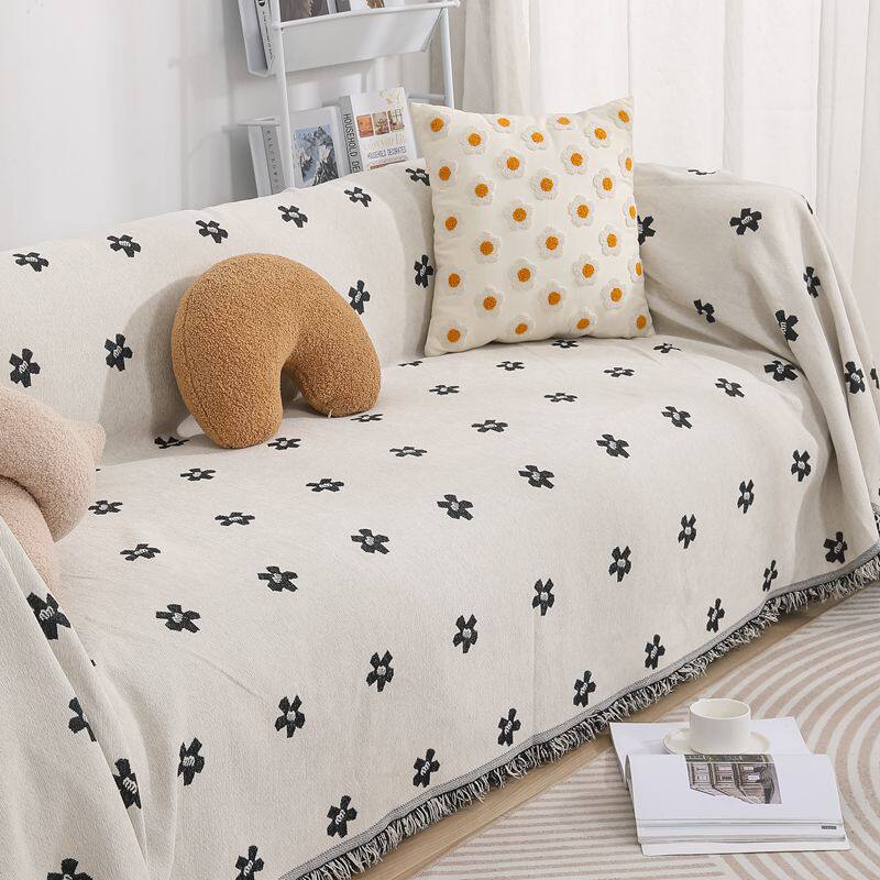 法式奶油沙发盖布高级单人小沙发套罩防猫爪防Q滑整块沙发盖巾全