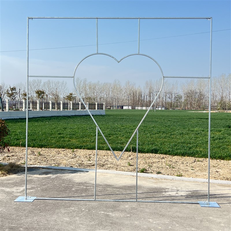 婚庆铁艺爱心墙心型拱门架子爱心桁架花架婚礼堂吊顶珠串布置支架