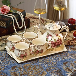 咖啡套具 欧式咖啡杯套装 英式下午茶茶具简N约红茶杯陶瓷杯子家
