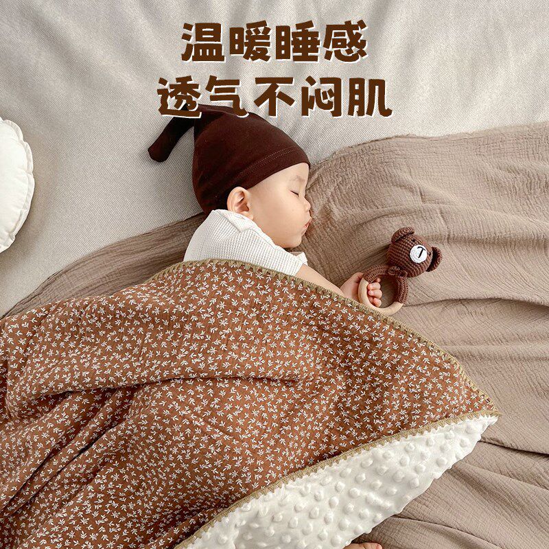 豆豆毯婴儿盖毯新生儿小毛毯春秋四季薄毯幼儿园宝宝儿童a类