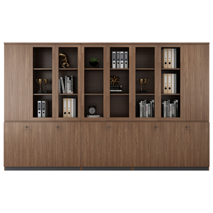 柜子储物柜文件柜资料柜档案柜办公室文件柜木质带锁落地式保密柜