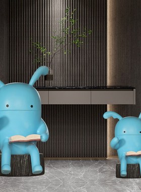 户外玻璃钢坐姿看书公仔卡通雕塑景观校园艺术品装饰商场美陈摆件