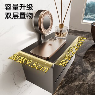 奶白吸盘卫生间厕所纸巾盒壁挂洗手间厕纸盒抽纸收纳卫生纸置物架