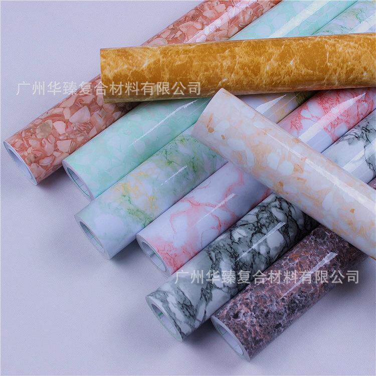 专加厚自粘防水真大理石纹贴纸6124-614贴颜色逼多种多样展览用瓷