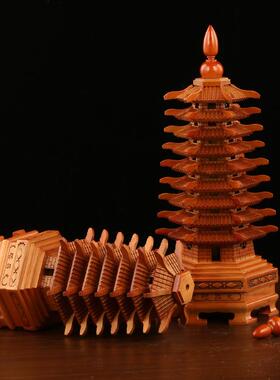 木文昌塔件7层9层12993层桃公文昌塔书房办室木质工艺摆品摆件