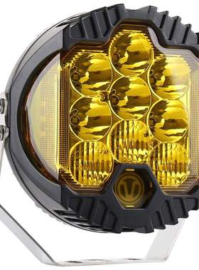 现货牧马人大灯三面发光黄色7寸90W汽车改装LED工作灯跨境直供