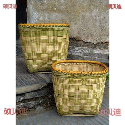 湖工南特手竹产编球筐子竹篮竹筐竹篓花盆套植592物盆套篮球足筐