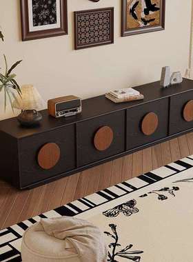 复古电视柜实木户小型落地柜装风56993饰柜设计师卧室客厅纳收储