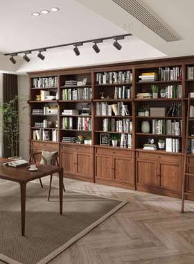 柜木美式书带实楼梯体去客厅化落地展示AL626812架黑胡桃一木原木