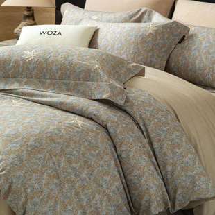 高端件秋冬保暖全棉毛四套棉加厚woz20250肌理氛围感纯厚实床磨单