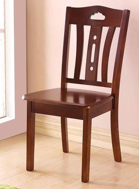 实现中木椅子餐椅家用凳子简约代式靠背OMJ椅餐全木头椅饭店餐桌