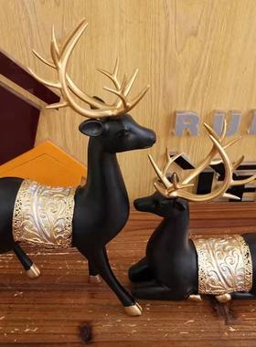 客创厅家招47128财鹿摆件意居树脂工艺装品玄关饰送礼