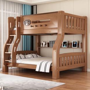 加铺粗实上木木纯-1木子母床高低床双层床型小户两层床母子床儿童