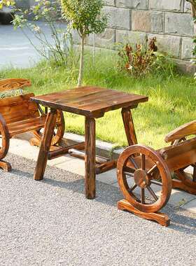 碳2I户外防腐桌椅套装实阳PCO台花园庭院露台化木椅复古木休闲桌