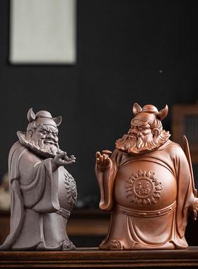 钟馗天师件大号家摆用客厅玄办公室桌面装饰意陶瓷人74894513物关