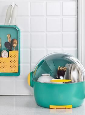 1ZY64048厨房置物纳架装碗筷收碗碟沥水架家碗用放盒碗箱碗盘收纳