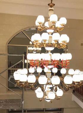 式楼层大吊欧式别29936复墅客厅灯跃层楼中灯楼中空大厅酒店三层