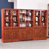 柜实木办MZV公室新式 三组中合示置物储物柜多宝阁展带书门摆件架