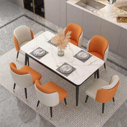 aaa015岩板餐桌家用客厅小户型风轻格家具现代简约子意式奢桌吃饭