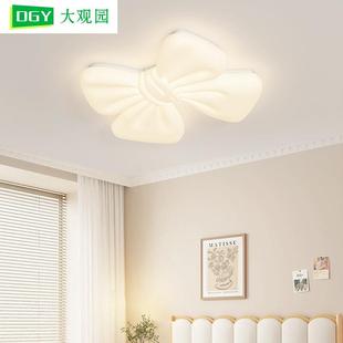 奶油风蝴吸顶灯爱女孩温馨儿童结卧室3478灯现代蝶中山可 严选