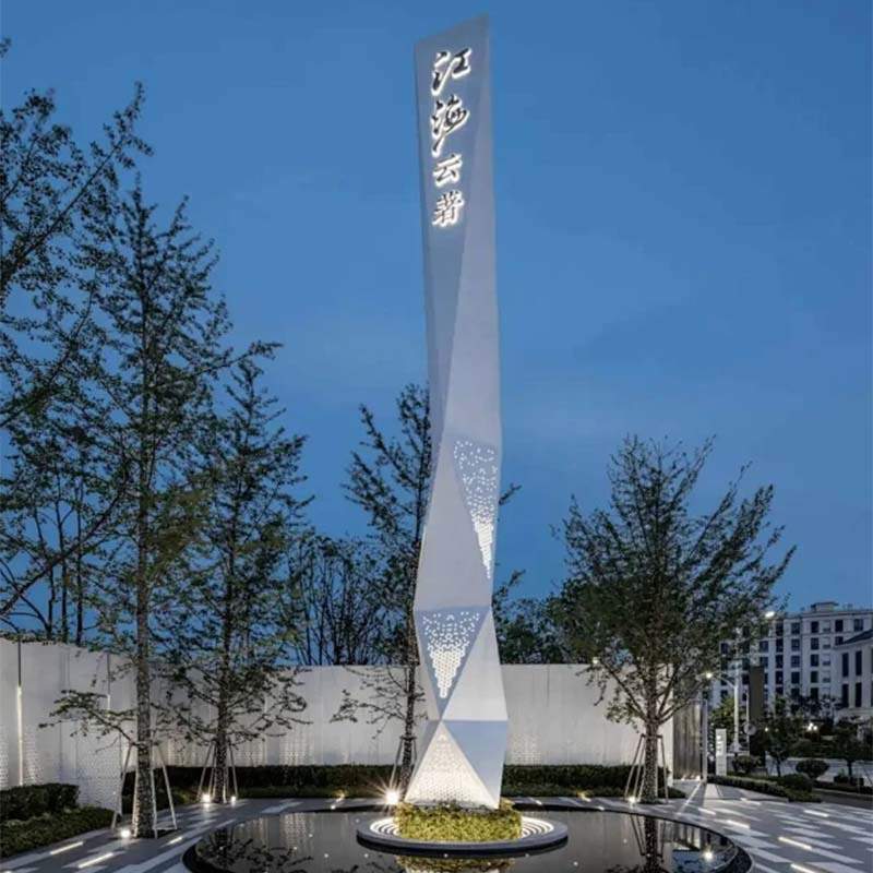 大型精神堡垒导向牌制作不锈钢雕塑景观小品指示牌导视牌标识