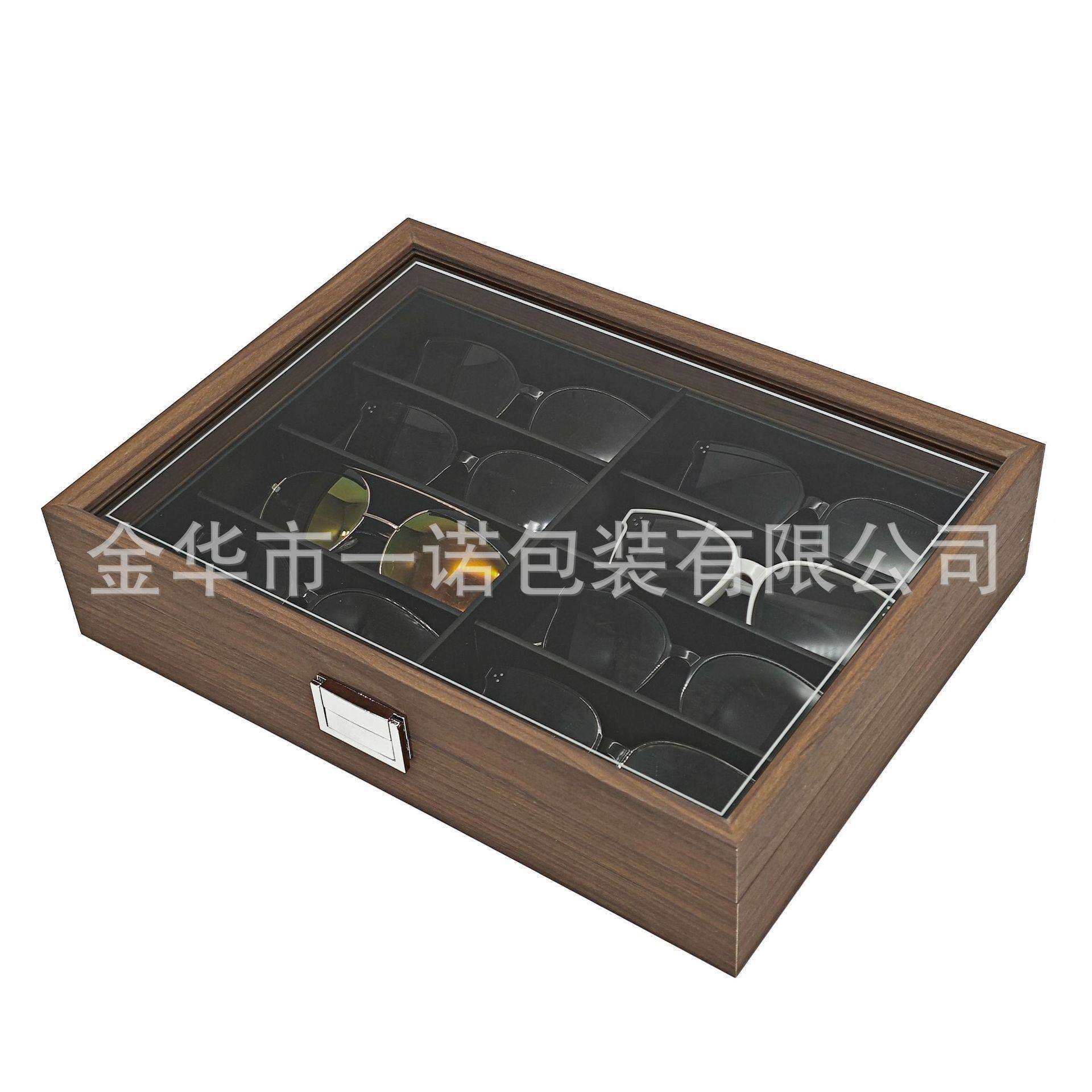 家NUR直销黑木胡桃质8位眼镜黑色厂收装纳展示盒8只太阳镜墨镜收,包装,首饰包装,淘宝优惠券,粉丝福利购,淘宝优惠卷