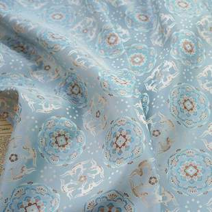 【宝花奔鹿】新中式汉服色织提花布装饰布国风童装盘扣衫提花面料