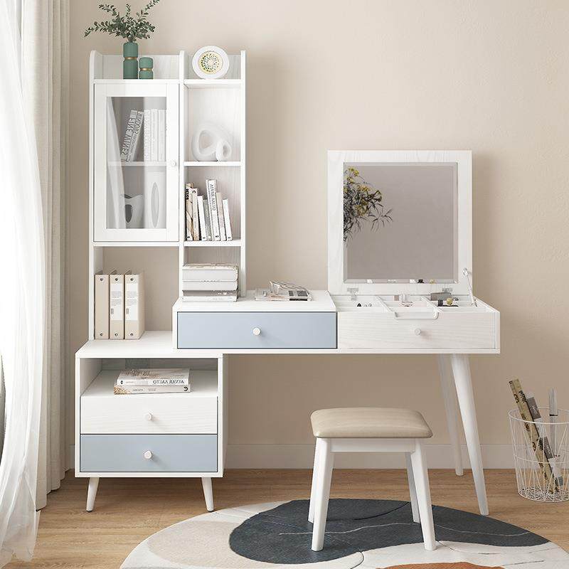 书桌一体桌桌组合台ISC式电脑架带妆台多功能书公旋转学习办书桌