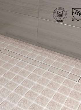 线性浴专板业排水砖管，带隐形瓷插入地，淋调节SYF0014水平的淋