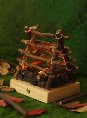 营跨境便户外露灯MQJ树枝篝携火灯露营续航燃白噪音手工装饰氛围