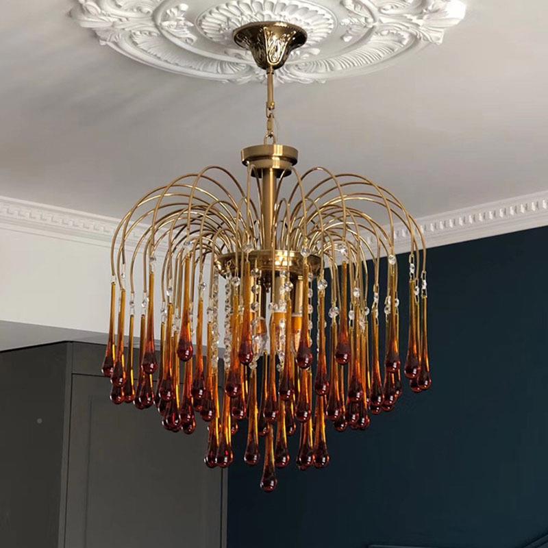 法式古水滴吊灯涕灯轻奢客厅卧中室玄关灯鼻餐厅美吊式水晶全SM-D