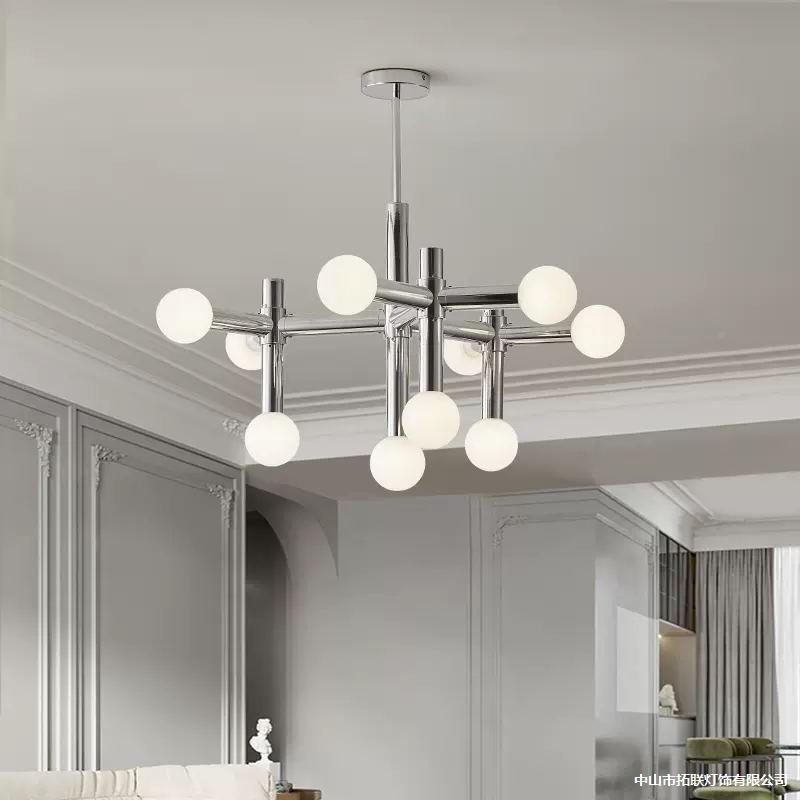 厅U形吊白灯250中奶油风设计师款餐厅主卧室色轻奢客现代简约吊古